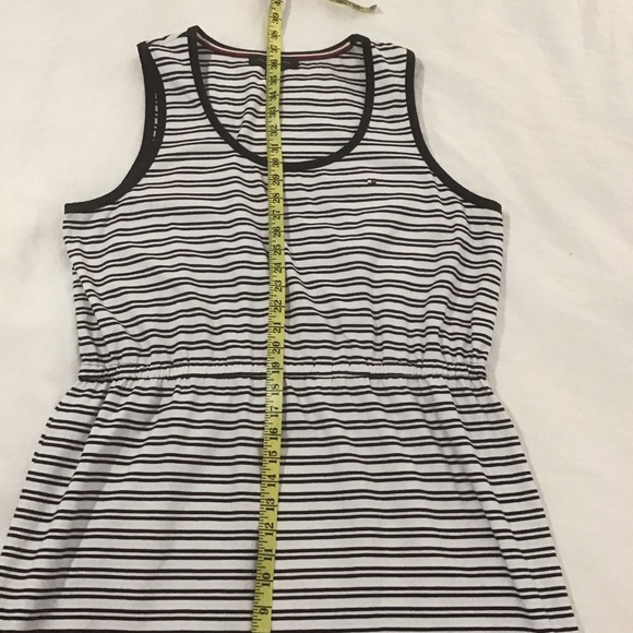 Tommy Hilfiger Navy Blue & White Striped Sleeveless Dress w/Elastic Waist, Sz L - Picture 11 of 11
